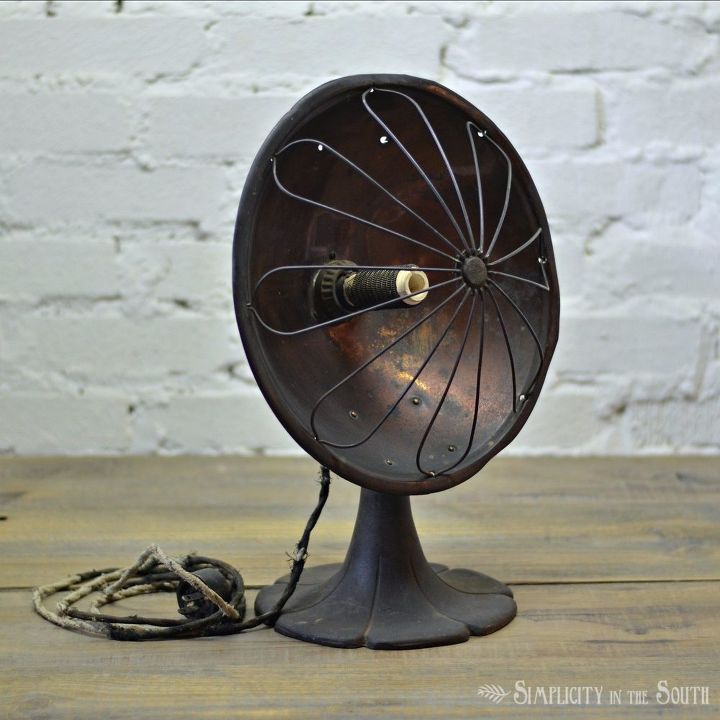haz una lampara con un calentador de cobre antiguo