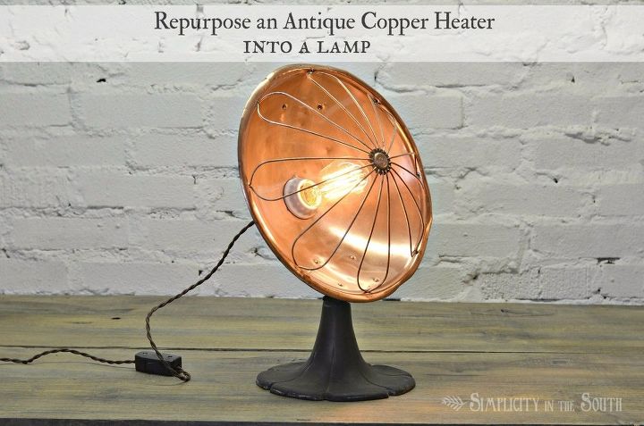 haz una lampara con un calentador de cobre antiguo