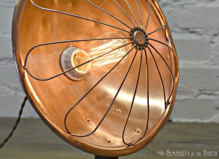 make a lamp from an antique copper heater, hvac, lighting, repurposing upcycling