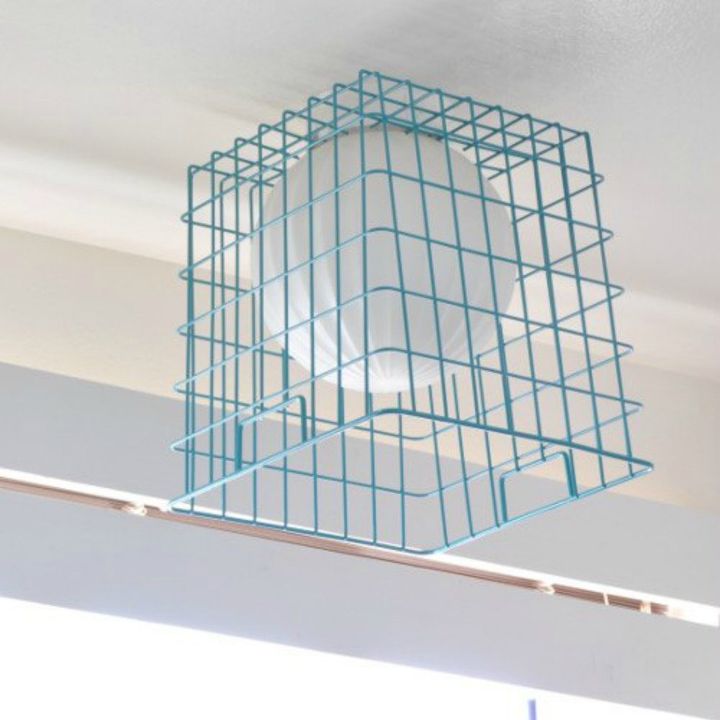 s 14 amazing basket ideas from highly creative moms, crafts, Fashion them into an industrial pendant light