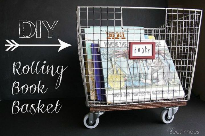 14 ideias incrveis para cestas de mes muito criativas, Organize se com esta cesta de livros rolante simples e acess vel