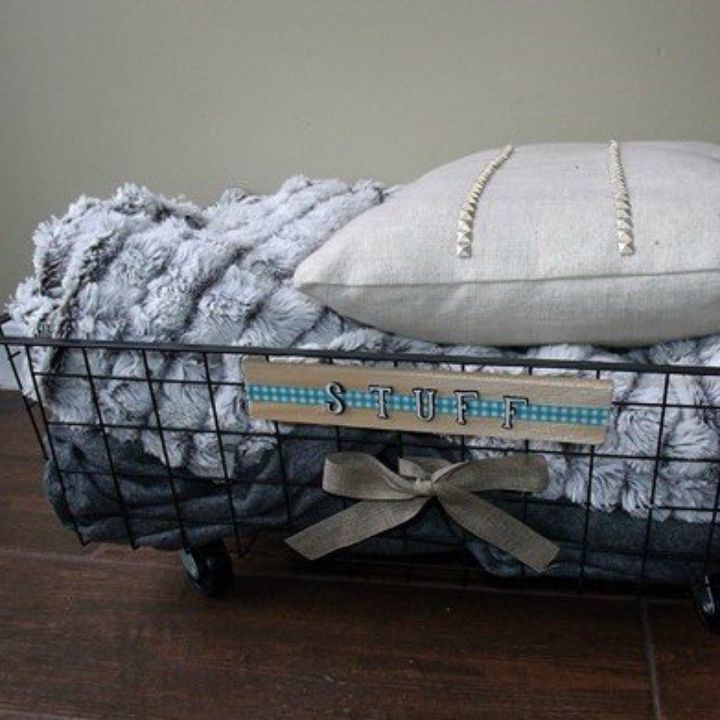 14 increbles ideas para cestas de madres muy creativas, Cesta organizadora enrollable DIY