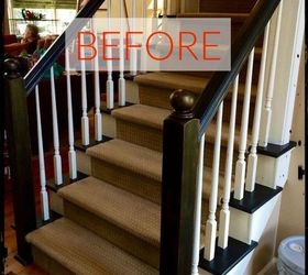 stop everything these banister makeovers look ah mazing, Before A standard plain banister