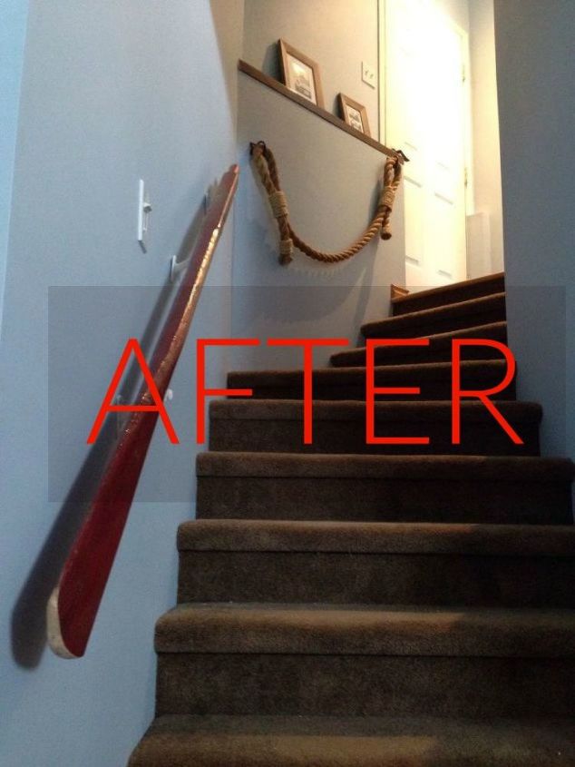 stop everything these banister makeovers look ah mazing, After Dreamy blue sea theme