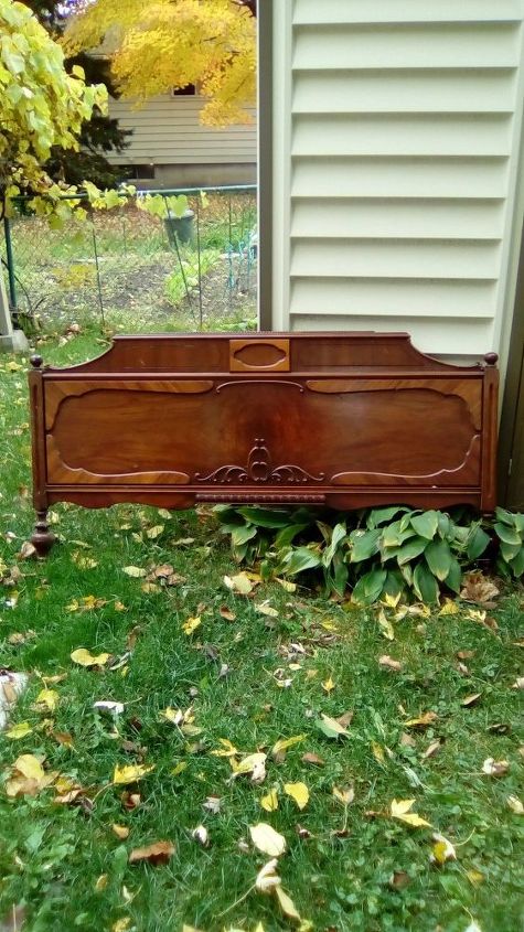 q need ideas for repurposing an antique footboard, repurposing upcycling