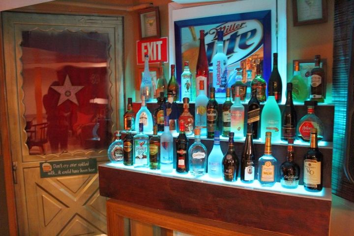 lighted 3 tier liquor display stand