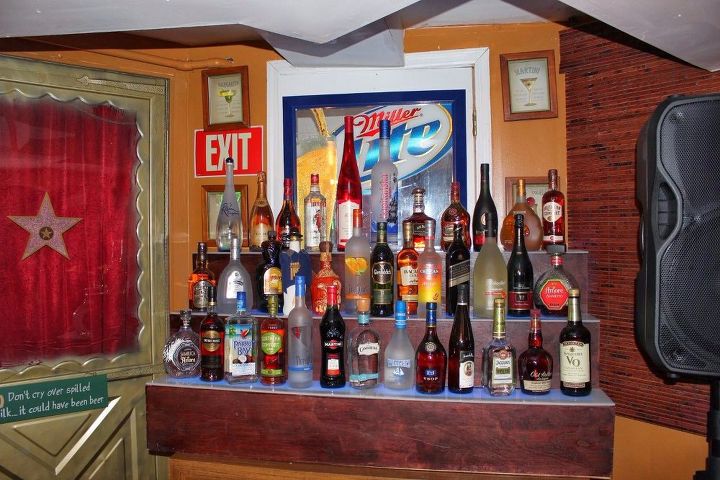 lighted 3 tier liquor display stand