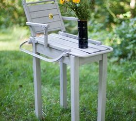 repurposed sled into a side table, painted furniture