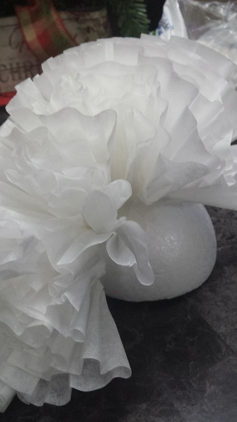coffee filter center pieces, painted furniture