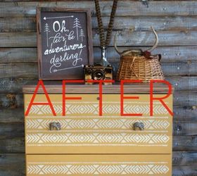 don t overlook filing cabinets until you see these stunning ideas, After An aztec stenciled stunner