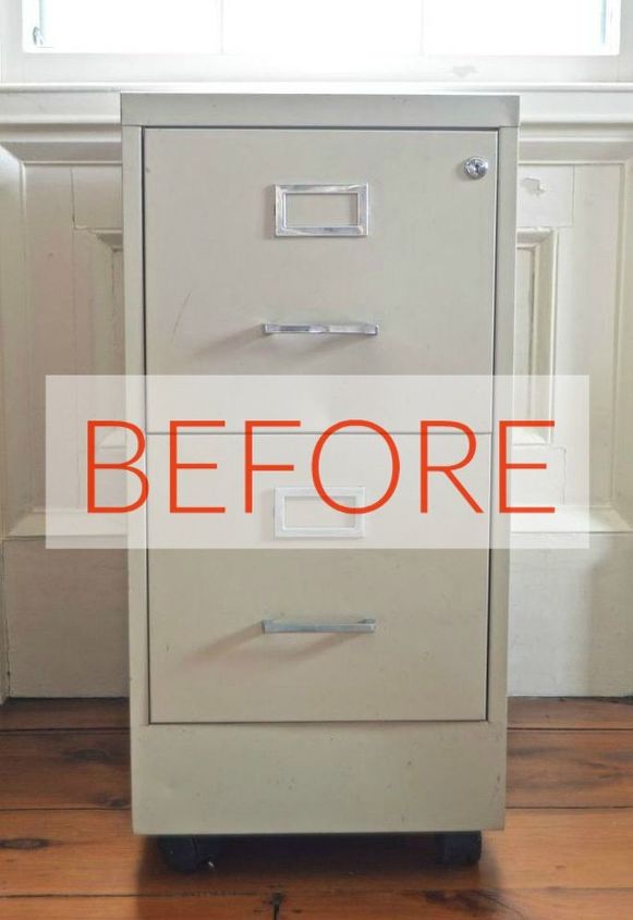 don t overlook filing cabinets until you see these stunning ideas, Before Depressingly bland