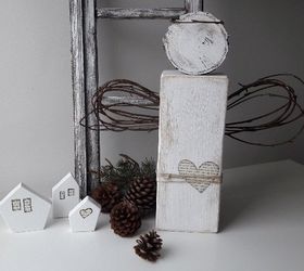 Ángel rústico de madera - Decoración navideña para el hogar