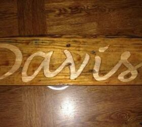 diy engraved pallet signs, crafts, pallet, Davis sign stained and sealed