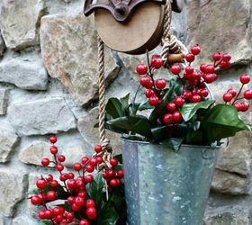 s 13 winter planter ideas for when you re missing your garden, gardening, A galvanized bucket for your winter porch