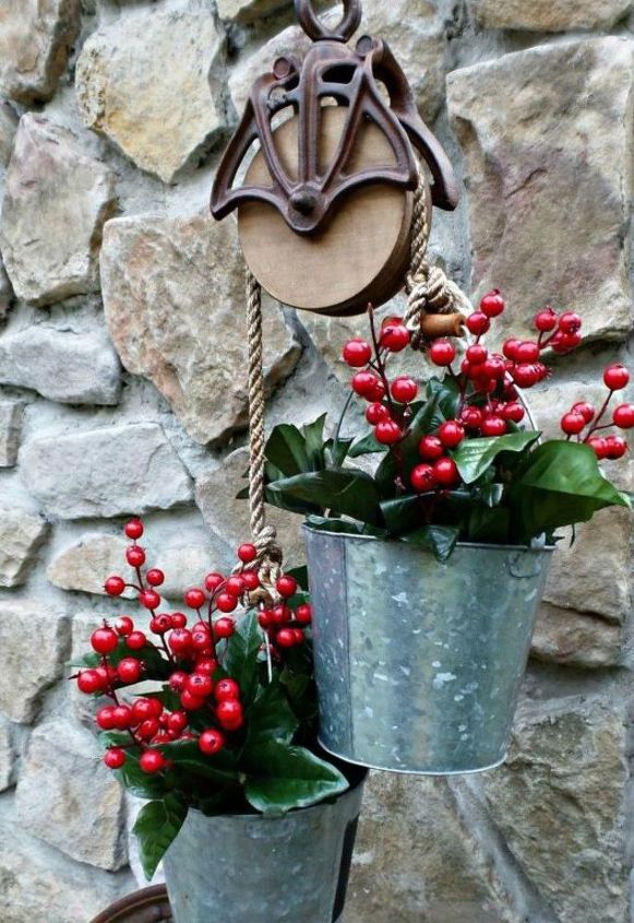 s 13 winter planter ideas for when you re missing your garden, gardening, A galvanized bucket for your winter porch