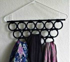 s want an organized closet try this today, closet, organizing, Glue shower curtain rings for a scarf hanger
