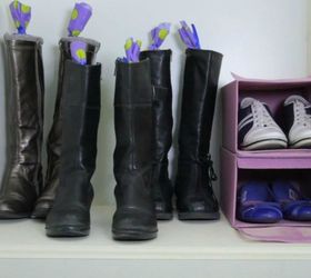 s want an organized closet try this today, closet, organizing, Keep your boots tall with pool noodles