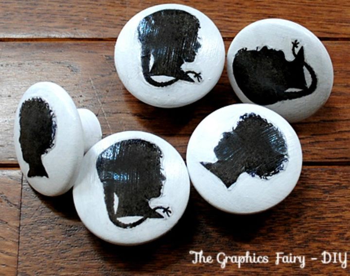 s upgrade your boring cabinets with these 11 knob ideas, kitchen cabinets, kitchen design, Transfer a silhouette onto them