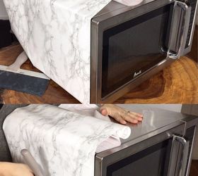 Faux Marble Microwave With Contact Paper Hometalk