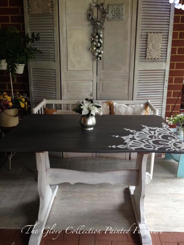 my gorgeous hand painted picnic table, painted furniture, repurposing upcycling