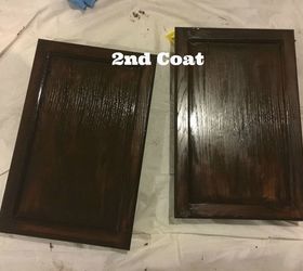 gel staining builder grade oak cabinets