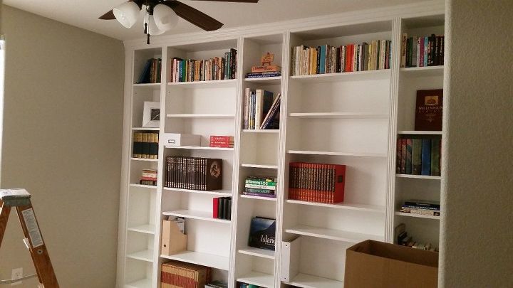diy library wall billy built in bookcases