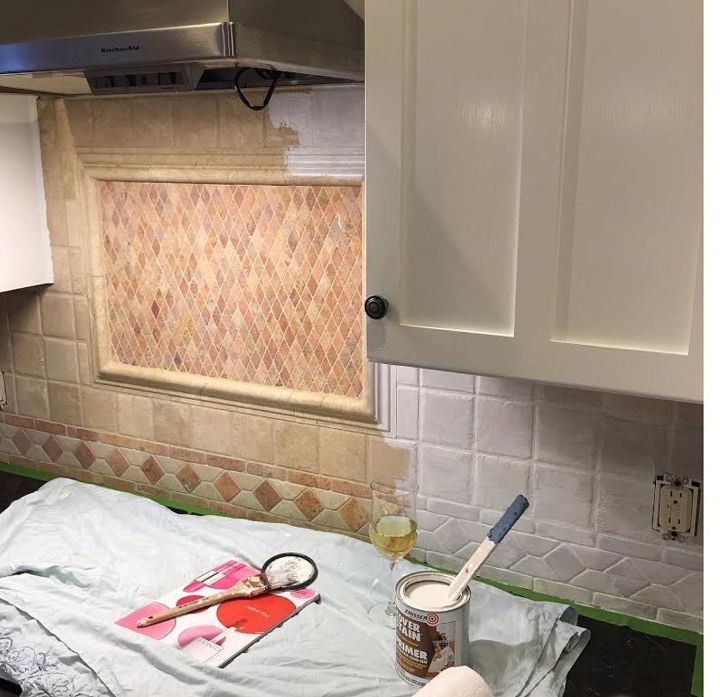 we painted our kitchen backsplash, kitchen backsplash, kitchen design