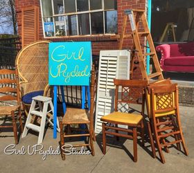 turn wicker furniture into a statement piece, painted furniture, Hit those yard sales people