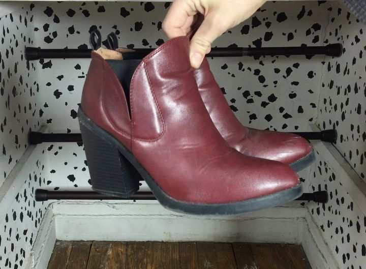 tension rod shoe storage