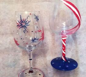 s grab a wine glass for these 14 gorgeous ideas, These 4th of july painted glasses