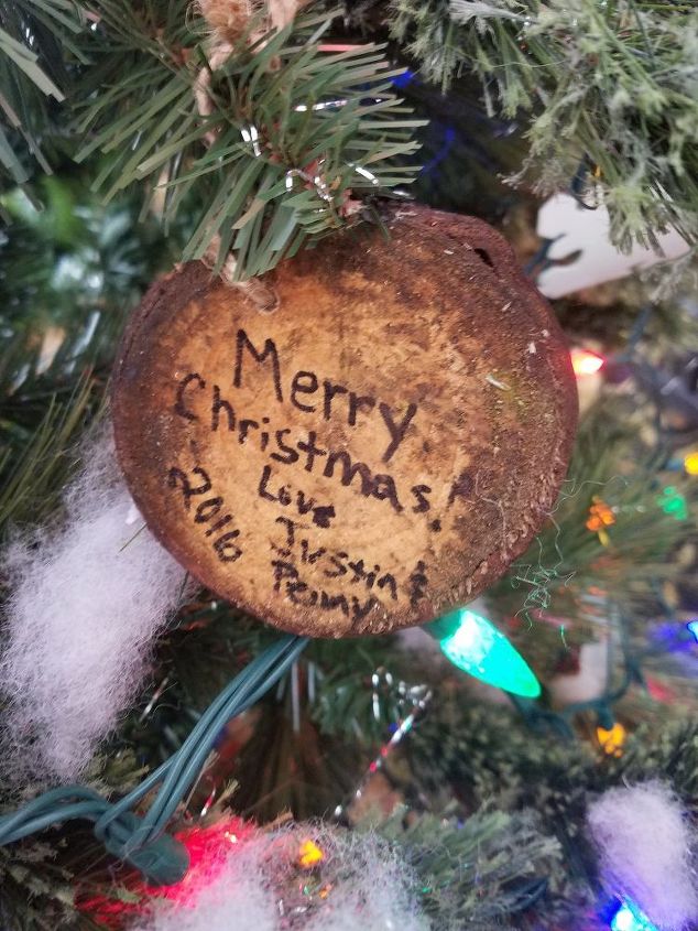 tree trunk ornament, christmas decorations, seasonal holiday decor