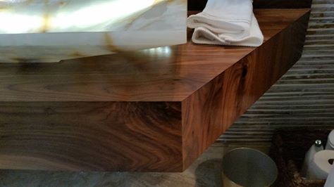 building a floating vanity with a live edge walnut slab