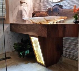 Building a Floating Vanity With a Live Edge Walnut Slab