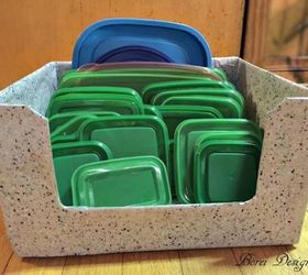 organize your plastic containers with these brilliant tips, Keep them in a cardboard box
