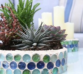 s don t throw away those popcorn tins before you see these 13 ideas, Turn it into a mosaic planter