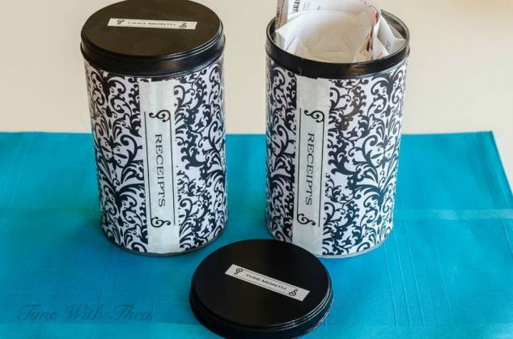 s don t throw away those popcorn tins before you see these 13 ideas, Use them to organize receipts