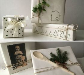 christmas gift wrapping using home supplies, home decor