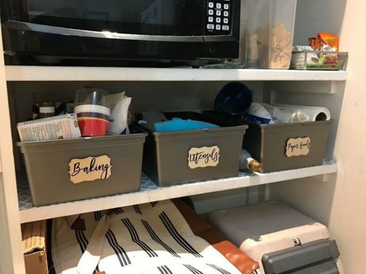 s stop everything these pantry organization ideas cost less than 20, closet, organizing, Use plastic bins store items neatly