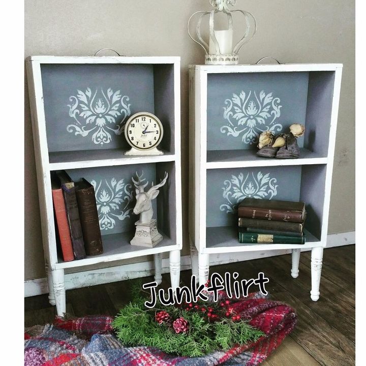 upcycled drawers to side tables, painted furniture, repurposing upcycling