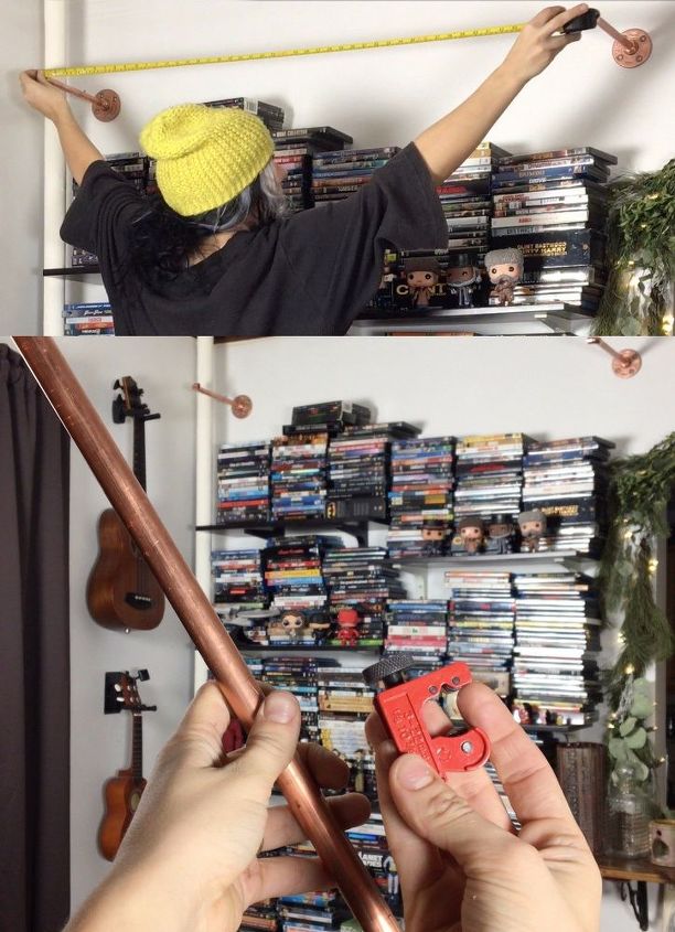 conceal a cluttered shelf