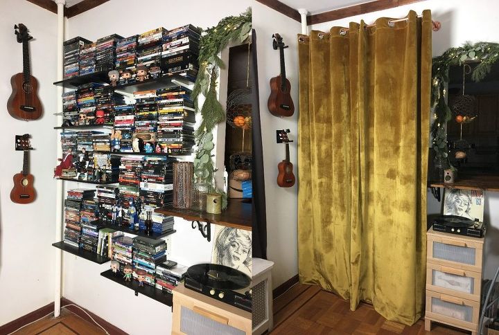 conceal a cluttered shelf