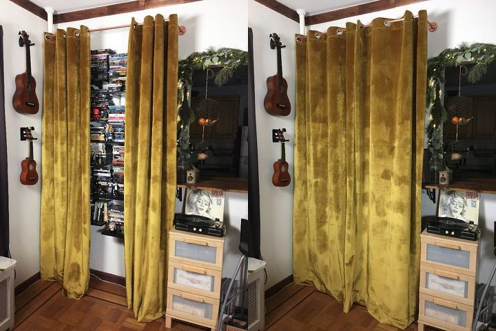 conceal a cluttered shelf