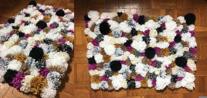 make your own pom pom rug