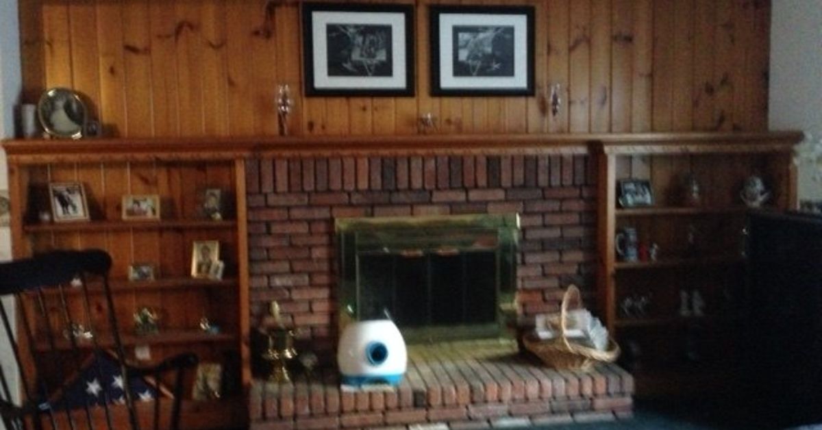 How an I update this knotty pine wall without painting it  How an I update this knotty pine wall without painting it