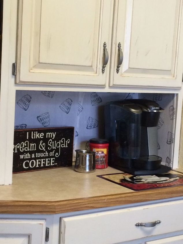 kitchen update, kitchen design, painting, Appliance Garage to Coffee nook
