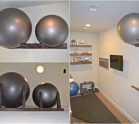 workout ball holder home gym organization, home decor, organizing