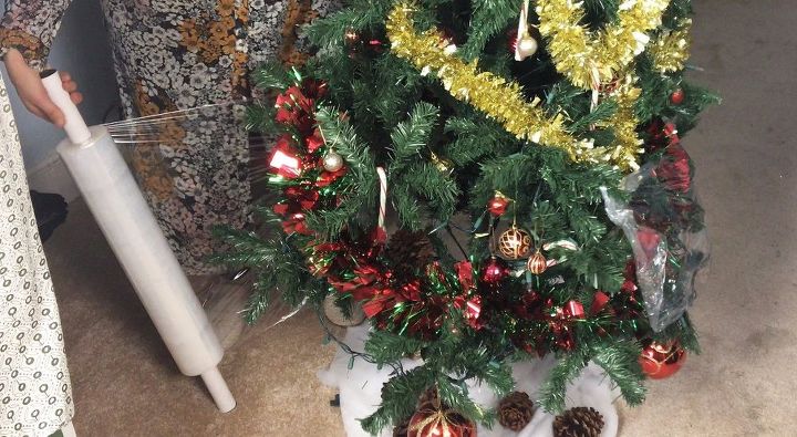 Plastic Wrapped Christmas Tree Hometalk