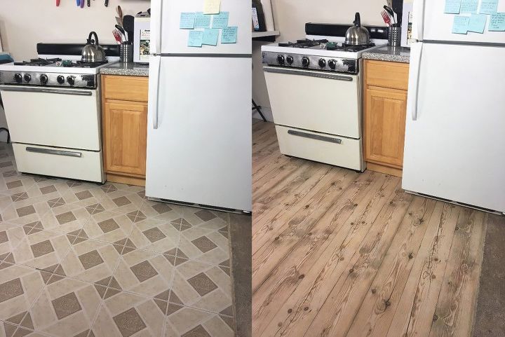 apartment friendly faux wood floors with contact paper