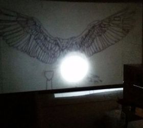diy wall mural with a homemade projector, painting