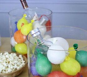 s be the best hostess on the block with these 16 home hacks, home decor, Use water balloons to keep your drinks cold